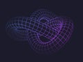 Knot grid abstract figure low poly neon shape