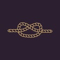 The knot icon. Node and tie, rope symbol. Flat