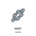 knot icon vector from camping collection. Thin line knot outline icon vector illustration. Linear symbol Royalty Free Stock Photo