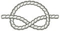 Overhand knot, rope with fill