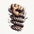 knot rope breaking isolated break - ai generated Royalty Free Stock Photo