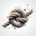 knot rope breaking isolated break - ai generated Royalty Free Stock Photo