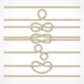 Knots and loops on ropes Royalty Free Stock Photo
