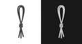 Knotted Rope Loop Icon Set - Black and White Vector Royalty Free Stock Photo