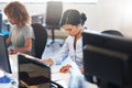 They know the importance of hard work. young businesswomen working in the office.