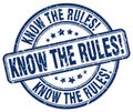 Know the rules! blue grunge round rubber stamp Royalty Free Stock Photo