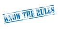 Know the rules blue stamp Royalty Free Stock Photo