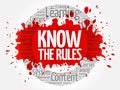 Know the Rules circle word cloud Royalty Free Stock Photo