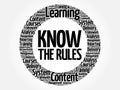 Know the Rules circle word cloud Royalty Free Stock Photo