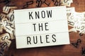 Know The Rules Text on Lightbox
