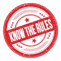 KNOW THE RULES text on red round grungy stamp Royalty Free Stock Photo