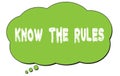 KNOW  THE  RULES text written on a green thought bubble Royalty Free Stock Photo