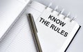 Know The Rules written on Sticky Note with pen Royalty Free Stock Photo