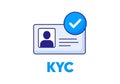 Know your customer kyc verification identity card approved icon digital identity management Royalty Free Stock Photo