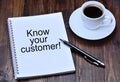 Know your customer on notebook Royalty Free Stock Photo