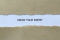 know your enemy on white paper Royalty Free Stock Photo