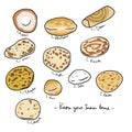 Know your Indian bread chart vector illustration