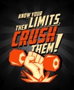 Know your limits, then crush them, quote vector card.