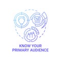Know your primary audience concept icon Royalty Free Stock Photo