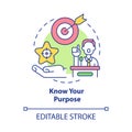 Know your purpose concept icon