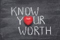 Know your worth heart Royalty Free Stock Photo