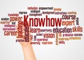 Knowhow word cloud and hand with marker concept Royalty Free Stock Photo