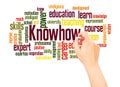 Knowhow word cloud hand writing concept