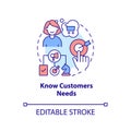 Knowing customers needs concept icon Royalty Free Stock Photo