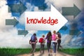 Knowledge against road leading out to the horizon Royalty Free Stock Photo