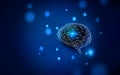Knowledge, brain and artificial intelligence Communication image Background material Blue