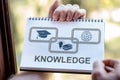 Knowledge concept on a notepad Royalty Free Stock Photo