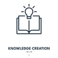 Knowledge Creation Icon. Book, Idea, Creativity. Editable Stroke. Vector Icon