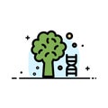 Knowledge, Dna, Science, Tree Business Flat Line Filled Icon Vector Banner Template