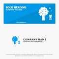 Knowledge, Dna, Science, Tree SOlid Icon Website Banner and Business Logo Template