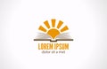 Knowledge e-reading library concept. Logo Sun over