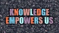 Knowledge Empowers Us Concept with Doodle Design Icons. Royalty Free Stock Photo
