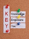 Knowledge Empowers You and KEY Acronym Royalty Free Stock Photo