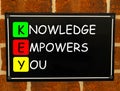 Knowledge Empowers You - KEY Concept Royalty Free Stock Photo