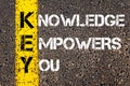 Knowledge Empowers You - KEY Concept Royalty Free Stock Photo