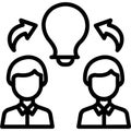 Knowledge Exchange Outline Vector Icon that can easily edit or modify .