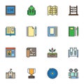 Knowledge filled outline icons set Royalty Free Stock Photo