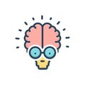 Color illustration icon for Knowledge, knowing and creativity