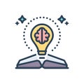 Color illustration icon for Knowledge, knowing and book