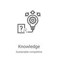 knowledge icon vector from sustainable competitive advantage collection. Thin line knowledge outline icon vector illustration. Royalty Free Stock Photo