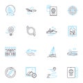 Knowledge and insight linear icons set. Enlightenment, Wisdom, Understanding, Clarity, Discernment, Perception Royalty Free Stock Photo