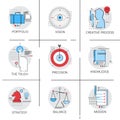 Knowledge Learning Creative Process, Portfolio Strategy Mission Icon Set