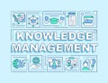 Knowledge management text with linear icons Royalty Free Stock Photo