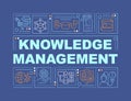 Knowledge management text with thin line icons Royalty Free Stock Photo