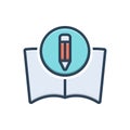 Color illustration icon for Knowledge Mastery, knowledge and education
