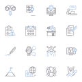 Knowledge and mastery line icons collection. Expertise, Wisdom, Skill, Proficiency, Mastery, Learning, Intuition vector